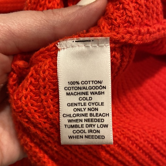 LOFT 100% Cotton Red Ribbed Sweater - Size XS - Picture 5 of 6